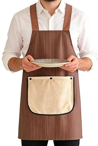 Générique de Cuisine - Robe Ajustable avec Serviette Détachable | Tablier Pour Femmes,Pour Pâtisserie, Chef, Fille, Art, Café, Jardinage, Maison, Intérieur, Extérieur, Barbecue, Grillade