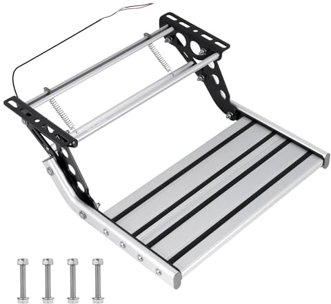 YUCHENGTECH Manuelle Trittstufe Wohnmobil 150Kg Tragkraft (1 Stufe) | Einziehbare Treppe Rutschfestes Design für Wohnwagen Wohnmobile
