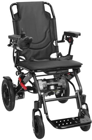 Fauteuil roulant électrique léger pliable approuvé par les compagnies aériennes pour adultes – Moteur de 500 W, portée de 19 km, pliage en une seconde, fauteuil roulant électrique portable de 22 kg
