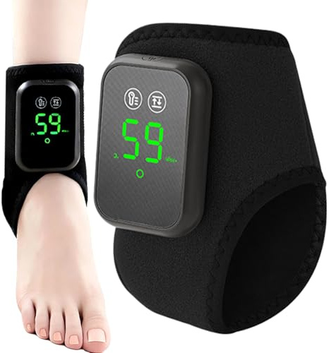 Chauffe-cheville Chauffant – Manchon Thermique Électrique, Manchette De Mollet Rechargeable, Enveloppe De Jambe Vibrante Réglable, Kit De Soins Personnels Avec Écran LCD | Pour Le Bien-être Des Articu