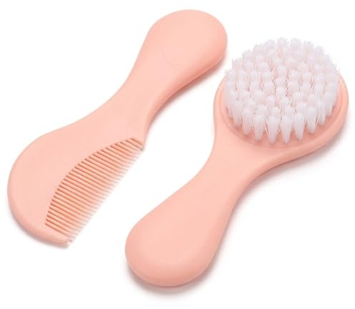Baby Hair Brush Set, Gentle Baby Comb and Brush Set for Newborns & Infants, Soft Bristles for Cradles Cap & Daily Care