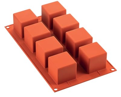Silikomart SF104 Stampo Silicone 8 Cubi 50x50mm, Monoporzione, Italy | STAMPO CUBI: forme e stili diversi per ogni occasione. Dimensione: 50x50 h 50 mm. Confezione da 1 stampo (8 cubi).