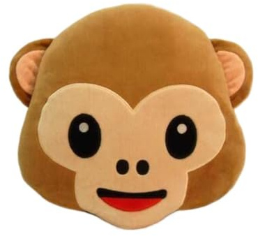 Inovey 35 Cm Creativa De Mono Emoji con Las Manos Lanzar Almohada De Peluche Cojín De Peluche De Oficina Hogar Sofá Decoración