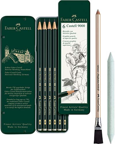 Faber-Castell 119063 Bleistift Castell 9000, 6-er Etui (Art Set)