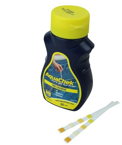 Aquachek ® Lot de 2 x 50 bandelettes d'analyse pour piscine ou spa - 4 en 1 - Jaune - Norme CE