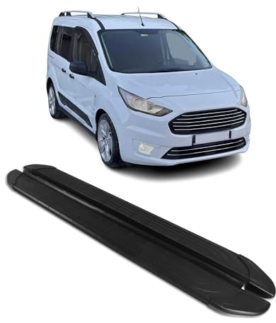 OMAC Trittbretter Seitenschweller kompatibel mit Ford Transit Connect 2014-2024 L1 Alu Schwarz