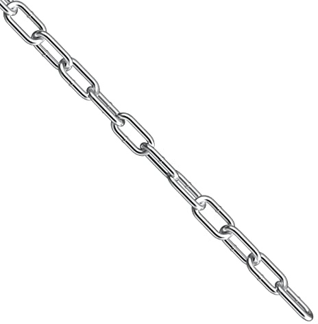 hannger 5 mm Edelstahlkette Meterware rostfreier Metallkette zum Aufhängen | 304er Edelstahl-Rundkette mit WLL 350 kg für Hängeschaukel, Diebstahlsicherung, Verankerungskette, Zauntor, Leitplanke