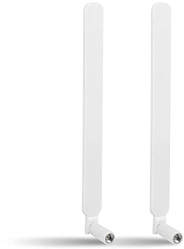 Nelawya Antenna 4G LTE/5G Sub-6, banda larga 8dbi 600-3980 MHz con spina SMA per router CPE, hotspot mobile, Extender, Cellular Trail Cameras Bianco (2 pezzi)