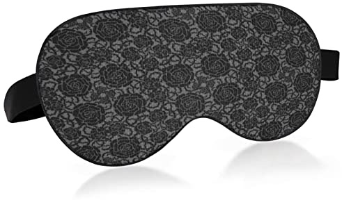 Masque de sommeil Black Rose pour femmes et hommes, lisse et confortable, masque pour les yeux, bandeau de nuit avec sangle réglable pour les voyages, le travail posté