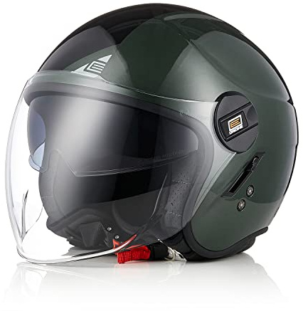 ORIGINE Motorradhelm Jethelm Roller Helm Scooter Helm Chopper Helm Moped Mofa Helm mit Doppelvisier ECE Zertifizierung