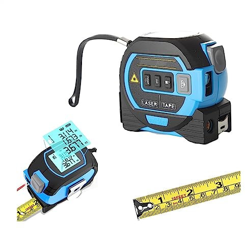 Misuratore di nastro laser a infrarossi 3 in 1, nuovo strumento di misurazione del nastro laser 2023, con display LCD, telemetro laser 3 in 1, mirino verticale, strumento di misurazione del nastro las