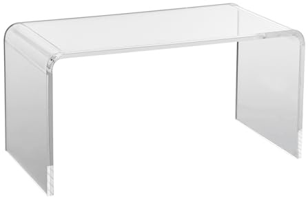 VEVOR Mesa de Centro de Acrílico Mesa Auxiliar 813x401x414 mm Extremo del Sofá de Acrílico Grosor de 20 mm Carga Máxima de 50 kg Mesa de Salón Almacenamiento Grande para Dormitorio Balcón Cafetería
