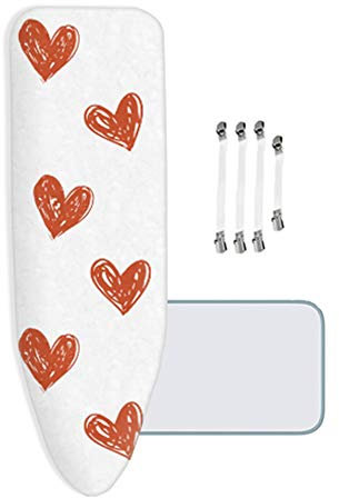 ZJBKX Ironing Board Cover Extra Large Universal 160x60cm, Clips and Anti-scalding Cloths, Easy Fit with Shrink Rope