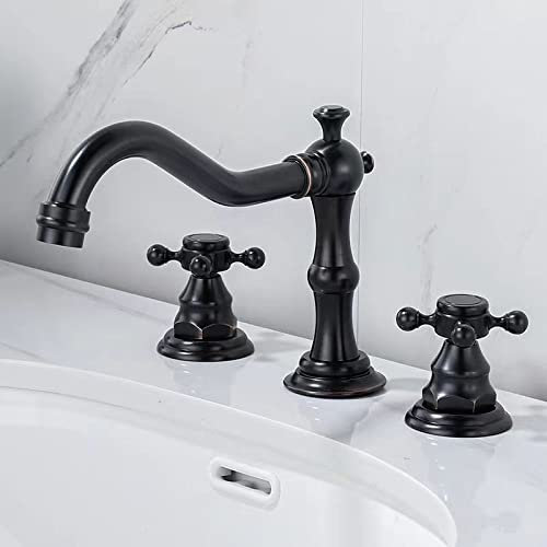 Dreiloch-Waschtischarmatur, warme und kalte Handwaschbecken, Doppelgriff, geteiltes dreiteiliges Set