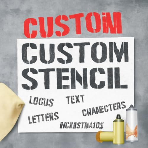 Personalisierung Schablonen zum Sprühen, Erstellen eigener, personalisierter Schablonen mit Logo/Text, geeignet für Holz, Papier, Stoff, Keramik, Kunststoff, Mehrzweck-Schriftzugschablonen