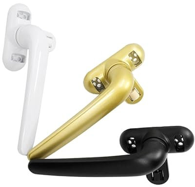 WANGSHAOWEI Fenstergriff Aluminiumlegierung Fensterantrieb Knopfschloss Kunststoff Stahl Riegel Schiebetürgriff Möbelbolzen Hardwareteil Fenstergriffe Abschliessbar(Gold one Piece,Left)