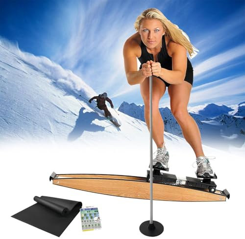 Eastnmythet Ski-Trainingsgerät, simuliertes Indoor-Skigerät, für das Training von Taille, Bauch und Beinen, Schnee-Ski-Simulator für das Fitnessstudio zu Hause