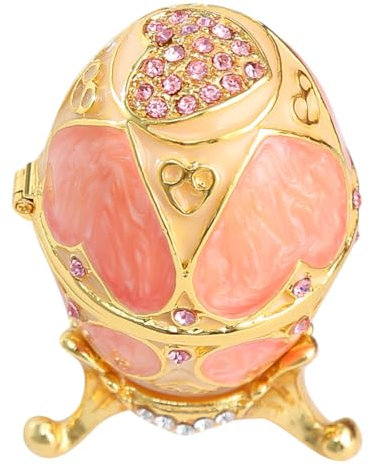 NWVDPQGCZ Box Desktop Egg Decor Necklace Container Jewelry Case Necklace Organizer Egg Statue Ring Case Ceremony Ring Holder Egg Figure Egg Jewelry Holder Engagement Jewelry Storage Alloy/2335