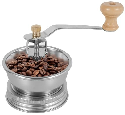 Stainless Steel Mason Jar Coffee Grinder Portable Coffee Grinder Lid Attachment Manual Coffee Grinder with Crank Handle Mason Jar Accessories for Camping Home Barista Silver(86mm)