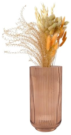 Point-Virgule jarrón de vidrio, decoración del hogar con diseño elegante, moca, 14.3x28cm