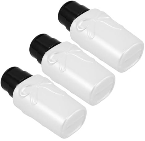 VALICLUD Fashion Bowknot Lockable Nail Polish Remover Bottles 3pcs Empty Plastic Refillable Bottles for Makeup Nail Care