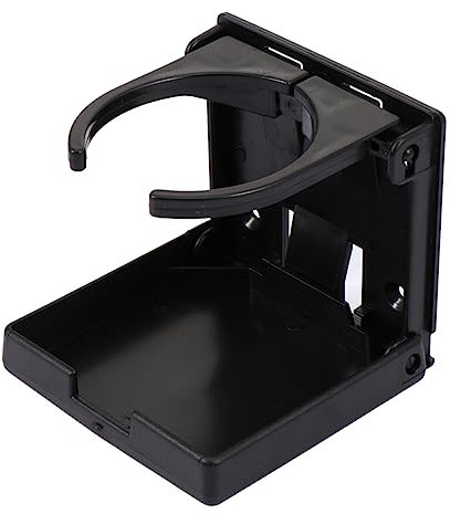 EXAOMBLE Portavasos Plegables para Coche 2 Unidades Negro, Estante Ajustable para Bebidas y Botellas, Accesorio Multiuso para Coche, Autocaravana y Bicicleta, Uso Todo El Año