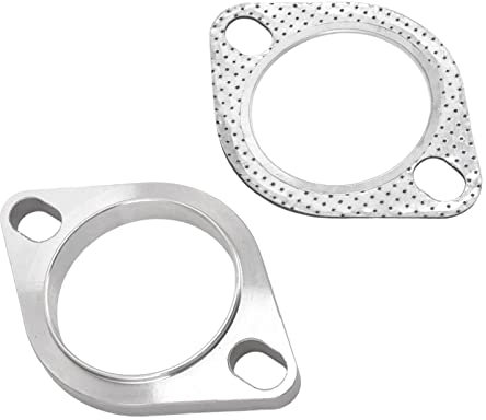 2pcs 2 Pernos de 2,5 Pulgadas de Conexión de Brida de Escape de Acero Inoxidable Universal con Encabezados de Gato de Escape de Escape, Material Premium, Alta Confiabilidad,
