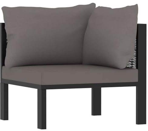 SDWEHO7 Outdoor Ecksofa Lounge Sofa Gartensofa Einzelsofa Terrassensofa Gartenlounge Sofa Gartenmöbel Poly Rattan Anthrazit