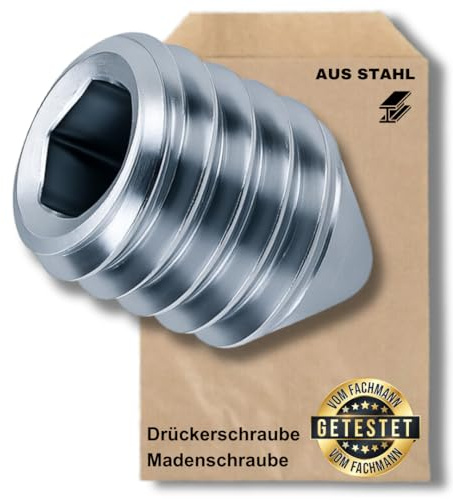 Präzisions Drückerschraube M6 × 8 mm – Madenschraube aus Stahl – Befestigungsschraube für Türdrücker & Beschläge (1 Stück)