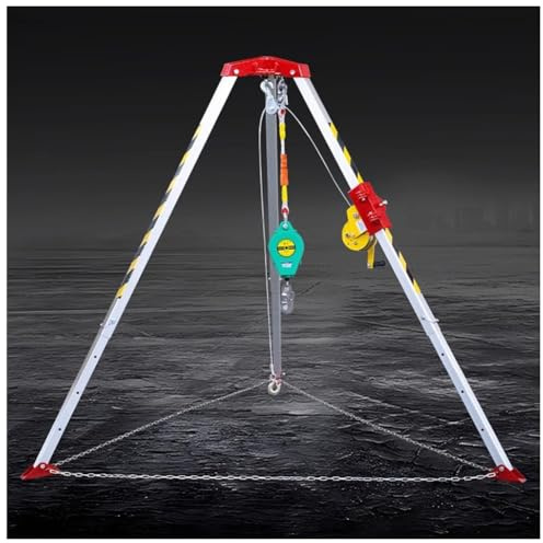 Kit de trépied de sauvetage en espace confiné robuste – Capacité de levage de 544,3 kg avec système de protection contre les chutes pour plus de sécurité et de stabilité dans les situations d'urgence