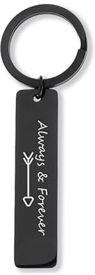 Flanacom Schlüsselanhänger Personalisiert mit beidseitiger Gravur Ich liebe Dich Geschenke für Freundin Frau Freitext und verschiedene Symbole möglich 7.5 x 2.5 x 0,2 cm