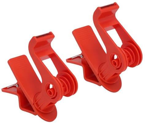 Smandy 2Pcs Table Clamp Tape Dispenser, Adhesive Tape Dispenser Holder with 360 Degree Rotating Cutter for Home School Workshop Warehouse (Red)