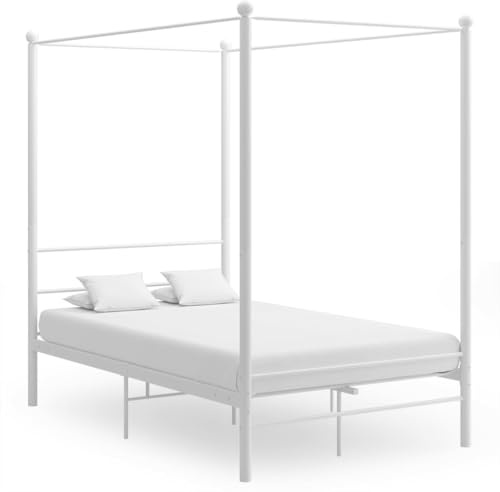 Solivagant Himmelbett Weiß Metall 140x200 cm, Möbel,Betten Zubehör,Betten Bettgestelle, 23.6 kg-325061