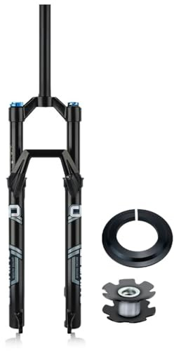 LHHL 26/27,5/29pollici Forcella MTB con Ammortizzatore Tubo Dritto 1-1/8Forcelle Ammortizzata per Bicicletta Corsa 120mm sgancio rapido da 9×100 mm Manuale Blocco per Mountain Bike XC AM(27.5'')