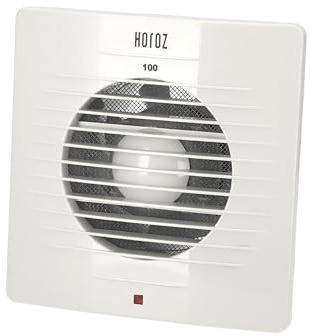 Badlüfter 100 mm Weiß 12 W CLASSIC - Leiser Wandlüfter aus ABS mit Filter 43 dB, Luftleistung 100 m³/h - Abluftventilator gegen Feuchtigkeit und Schimmel für Bad, Küche & Toilette - Horoz Electric