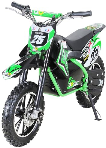 Actionbikes Motors Kinder Elektro Crossbike Gepard | 𝟱𝟬𝟬 Watt Motor bis 𝟐𝟒 km/h - Motorrad - Pocket Bike - Dirt Bike - Motocross - Pocketbike - Motorsport - Dirtbike - Enduro ab 8 Jahren (Grün)