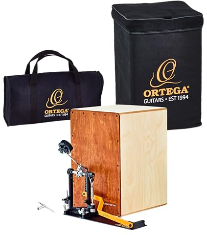 Ortega Guitars Percussion Series Bundle - Cajon und Pedal für den linken Fuß - Stomp Box Set - Inklusive Gigbag und Drum Key (OSTBCJ-BU) | Stomp Box Set, Cajon und Pedal, inkl. Gigbag & Drum Key, OSTBCJ-L-BU