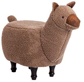 THC Living - Tierhocker - Stoff Holzbeine - Deko Hocker - Kinderhocker - Wilde Tiere Kinder Hocker - Wild Animals (Alpaka I)