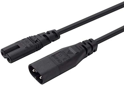 IEC 60320 C8 Plug to C7 Receptacle Male to Female Extension Power Supply Main Adapter Cable (5M)