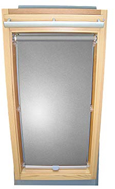 Rollo für VELUX Dachfenster THERMO Alu-Rückseite Dachfensterrollo für TYP VL/VG/VX - 023 Typ I - Baujahr ab April 1983 - Farbe Silber-Grau - mit Haltekrallen