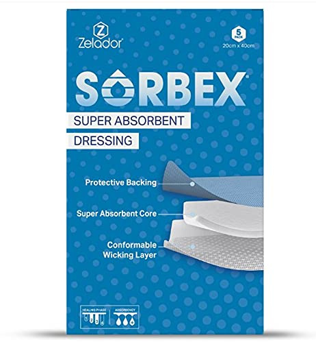 Sorbex Super saugfähige Wundauflage für mittelschwere bis schwere nässende Wunden (20 x 40 cm)