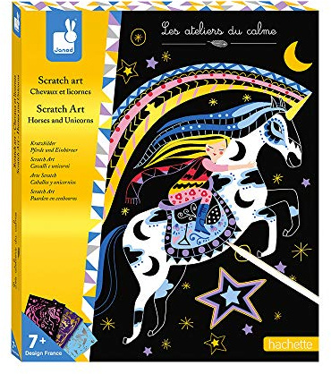 Janod Kreatives Basteln - Scratch-Art Pferde und Einhörner