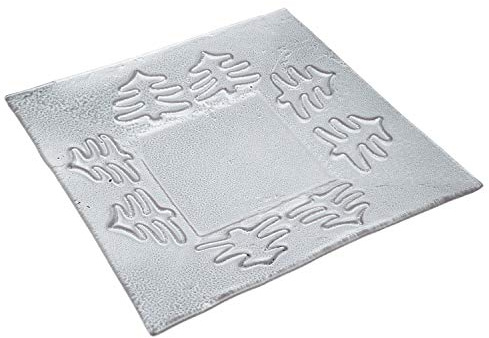 MACOSA HOME 4er Set Glas-Teller Weihnachten eckig/quadratisch. 23x23 cm Verwendbar als Gebäck-Schale, Dessert-Teller, Salatteller oder als Dekoteller
