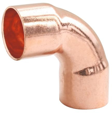 SOMATHERM FOR YOU - Kupferlötbogen mit großem Radius 90° - Doppeltes Innengewinde - Für Kupferrohr Durchmesser 18 - Beutel 2 Teile
