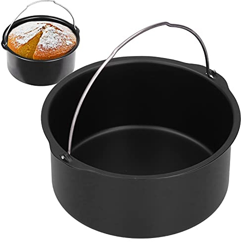 Airfryer Kuchenform, antihaftbeschichtete Backform, Kohlenstoffstahl 8 Zoll | hitzebeständig für Kuchen, Brot und Fleisch in der Heißluftfritteuse