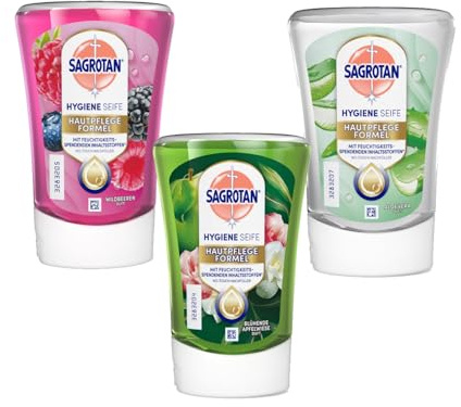 Sagrotan NoTouch Nachfüll-Pack mit 3 Sorten (Aloe Vera | Apfel & Jasmin | Brombeere)