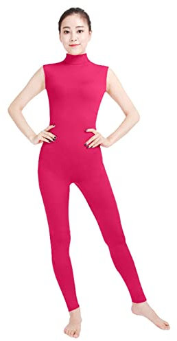 Lifup Adulti Spandex Pieno Corpo Costume Cosplay Senza Maniche Body Tuta Integrale per Travestimento fucsia XS