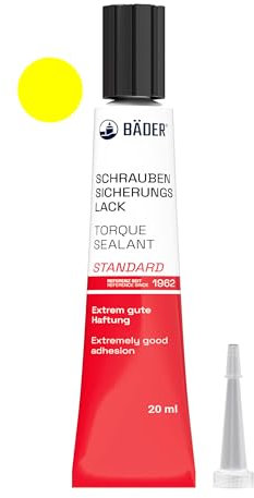 Der ORIGINAL Schraubensicherungslack STANDARD REIHE Gelb 20ml von BÄDER LACKE. Die Referenz 1962 - Hilfsmittel zum Sichern, Signieren, Plombieren, Versiegeln, sowie zum Manipulationsnachweis