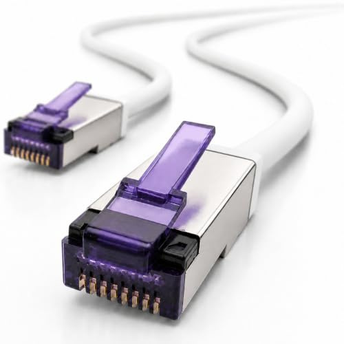 1aTTack.de - 20m - Câble réseau CAT6a Superflex Ethernet Gigabit LAN RJ45 CAT6 A câble patch 10000 Mbit s SFTP PIMF 500 MHz compatible avec CAT6 CAT5 - blanc - 1 pièce
