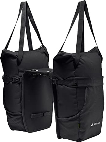VAUDE Fahrrad 2in1 Hinterradtasche und Einkaufstasche TwinShopper, abnehmbare Einkaufstaschen, 44 Liter Volumen, mit Regenhülle